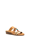 Lunar Ellery Embellished Slip on Sandals, Tan