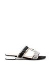 Lunar Fleur Reptile Strap Slip on Sandals, Black