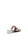 Lunar Fleur Reptile Strap Slip on Sandals, Black