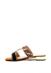 Lunar Fleur Reptile Strap Slip on Sandals, Brown