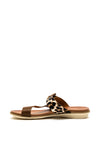 Lunar Larkin Leopard Toe Loop Sandal, Tan
