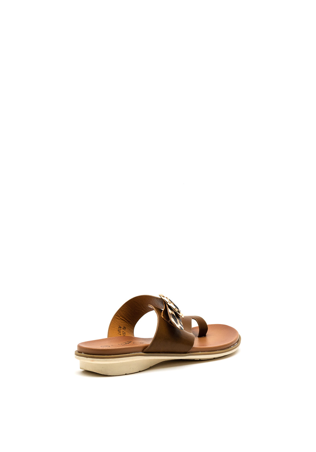 Lunar Larkin Leopard Toe Loop Sandal, Tan