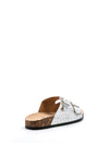 Lunar Kendal Metallic Leopard Print Slider Sandal, White