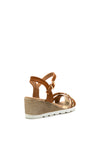 Lunar Cranmore Stud Strap Wedge Sandal, Tan