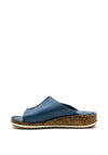 Lunar Leather Slip on Mule Sandals, Blue