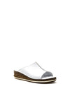 Lunar Leather Slip on Mule Sandals, White
