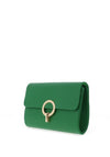Zen Collection Circle Buckle Clutch Bag, Green