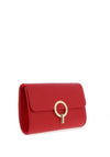 Zen Collection Circle Buckle Clutch Bag, Red