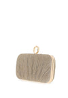 Zen Collection Glitter Ruffle Ring Clasp Clutch Bag, Champagne