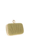 Zen Collection Glitter Ruffle Ring Clasp Clutch Bag, Gold