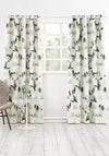 M.M Linen Camellia 66 x 72 Eyelet Pair of Curtains, White Multi
