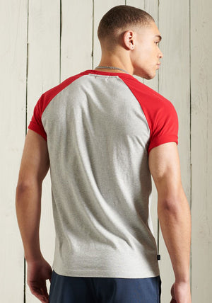 Superdry Original Label Baseball T-Shirt, Light Grey