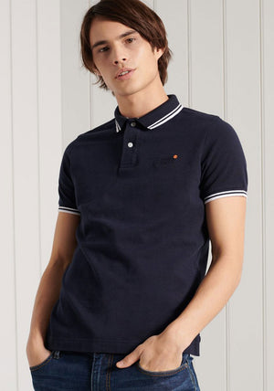 Superdry Classic Poolside Pique Polo Shirt, Navy