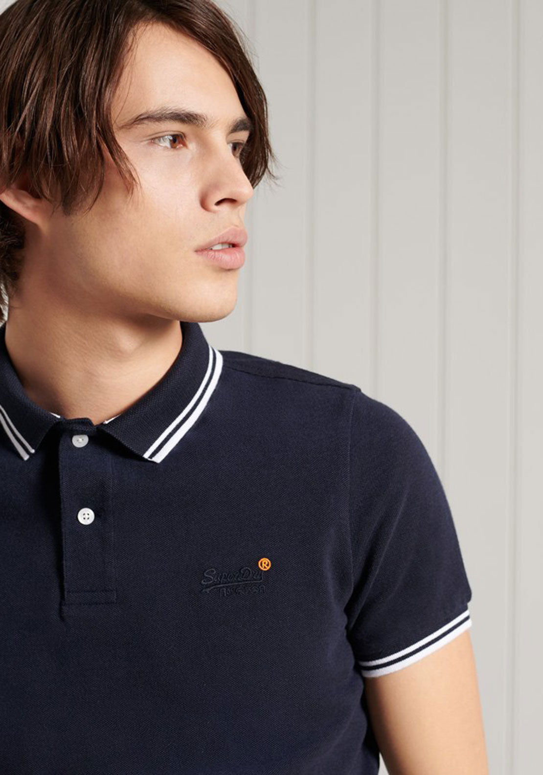 Superdry Classic Poolside Pique Polo Shirt, Navy