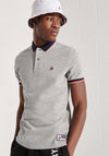 Superdry Sportstyle Twin Tipped Polo Shirt, Grey Marl