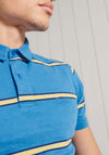Superdry Academy Stripe Polo Shirt, Neptune Blue
