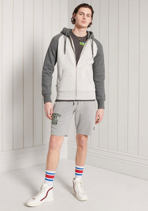 Superdry Orange Label Raglan Zip Hoodie, Grey