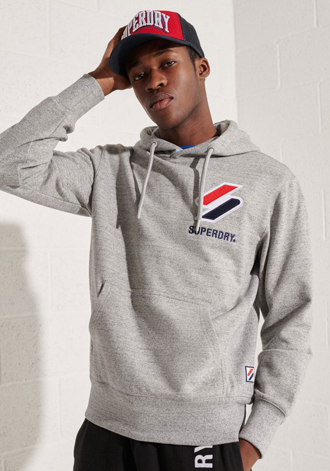 Superdry Sportstyle Applique Hoodie, Grey