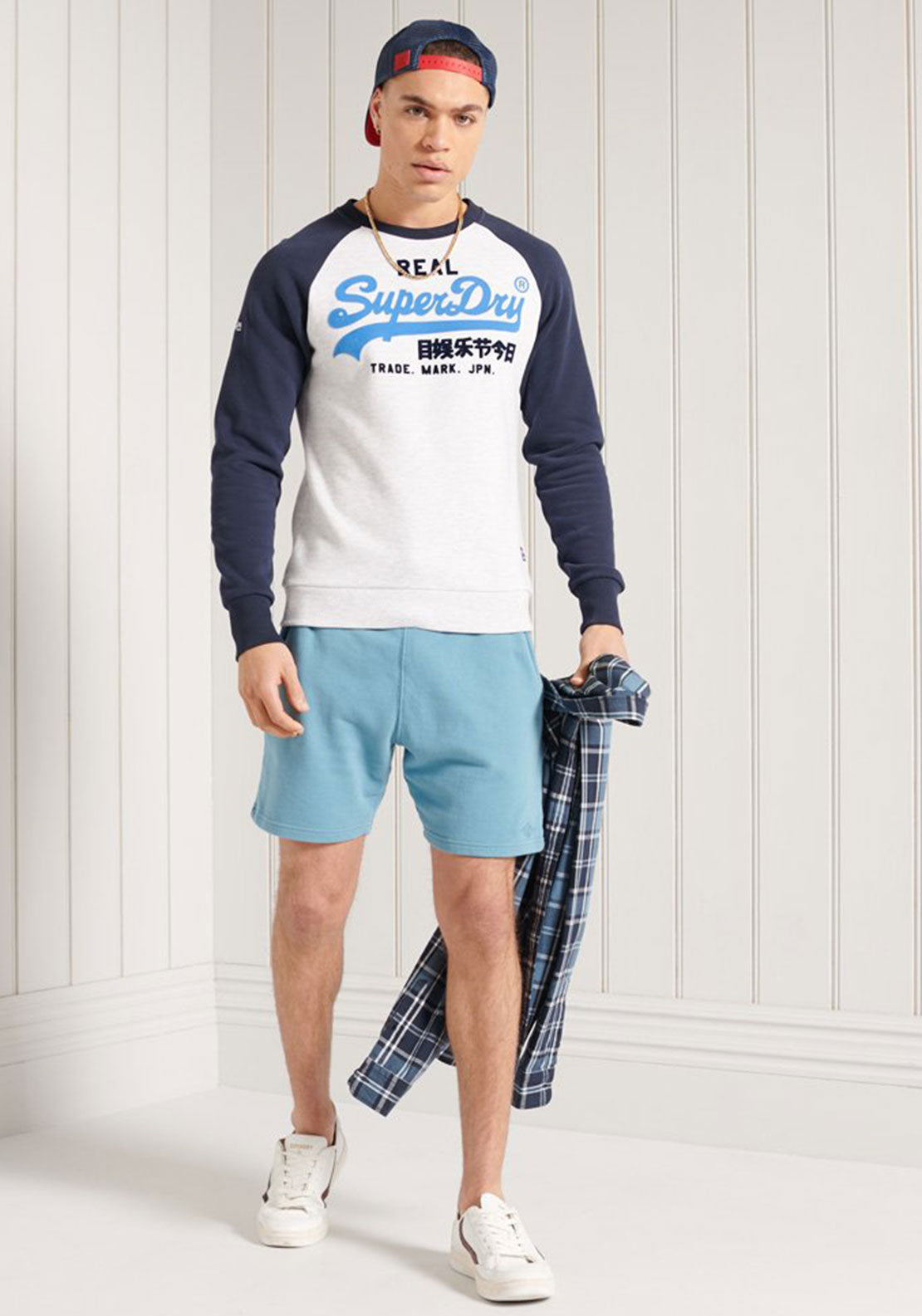 Superdry Duo Raglan Crew Sweatshirt, Ice Marl