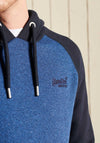 Superdry Embroidery Baseball Hoodie, Bright Blue Marl