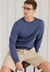 Superdry Orange Label Cotton Crew Neck Sweater, Pilot Mid Blue