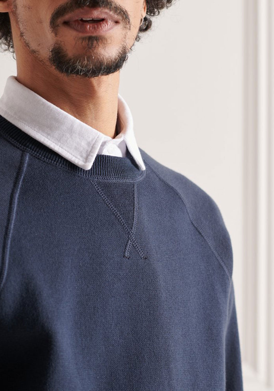 Superdry Studios Essential Cotton Crewneck, Eclipse Navy