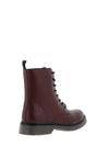 Millie & Co. Faux Leather Lace up Boots, Burgundy