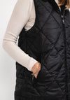 Seventy1 Zipped Long Quilted Gilet, Black