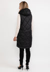 Seventy1 Zipped Long Quilted Gilet, Black