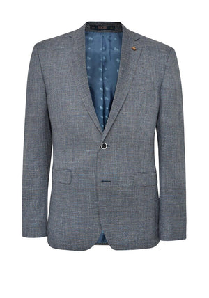 Magee 1866 Liffey Micro Puppytooth Blazer Jacket, Blue