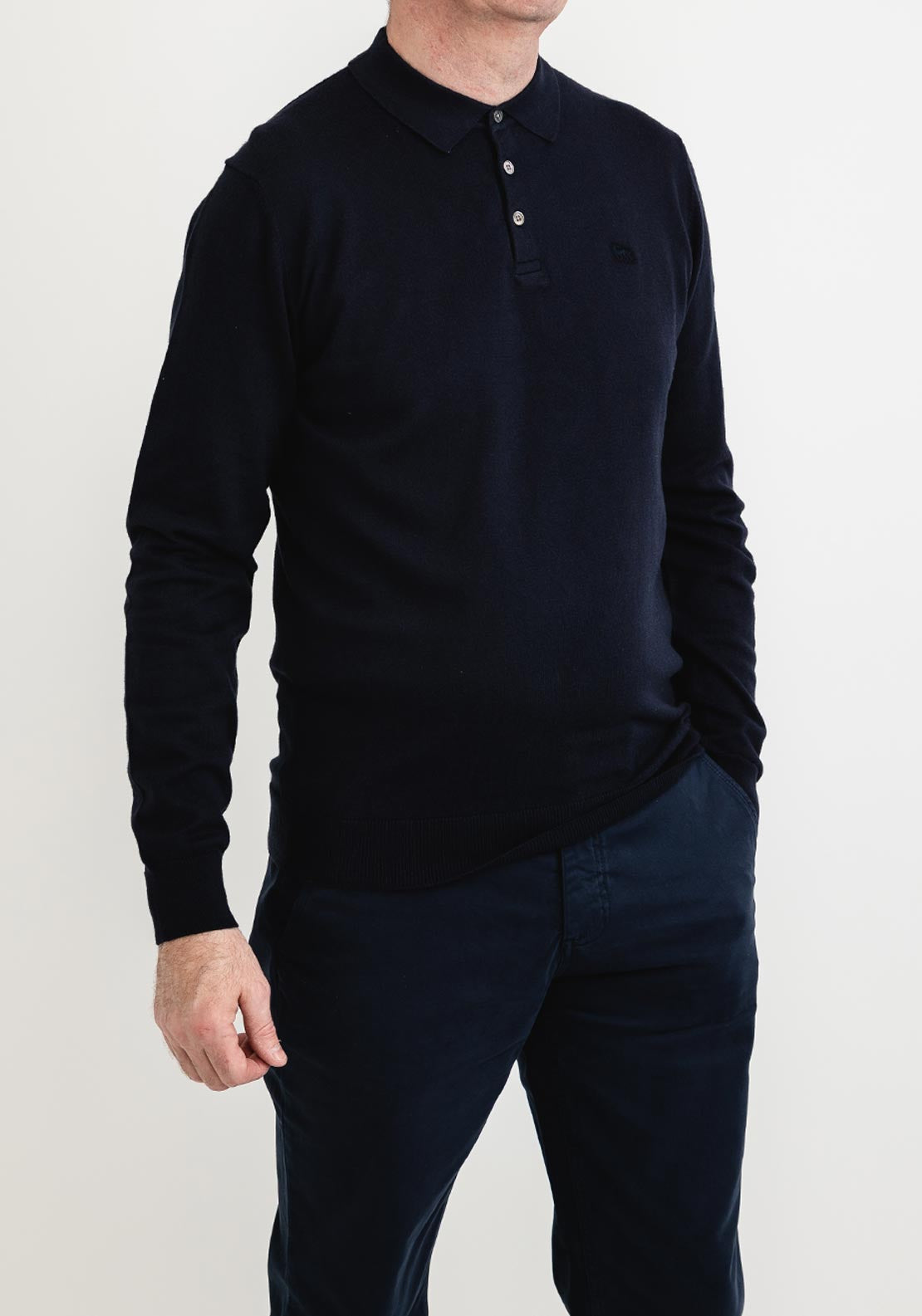 Magee 1866 Achill Cashmere Blend Polo Sweater, Navy
