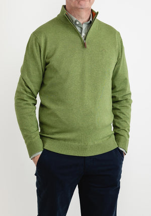 Magee 1866 Carn Quarter Zip Sweater, Green