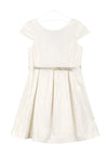 Mayoral Girls Linen Dress with Belt, Champagne
