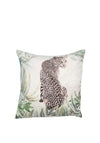 Malini Feather Filled Jaguar Print Cushion, Green