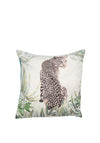 Malini Feather Filled Jaguar Print Cushion, Green