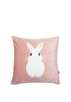 Malini Feather Filled Pink Bunny Velvet Cushion, Pink