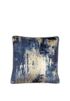 Malini Idyllic Feather Filled Metallic Print Cushion, Blue & Gold