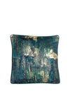 Malini Lush Feather Filled Metallic Print Cushion, Green & Gold