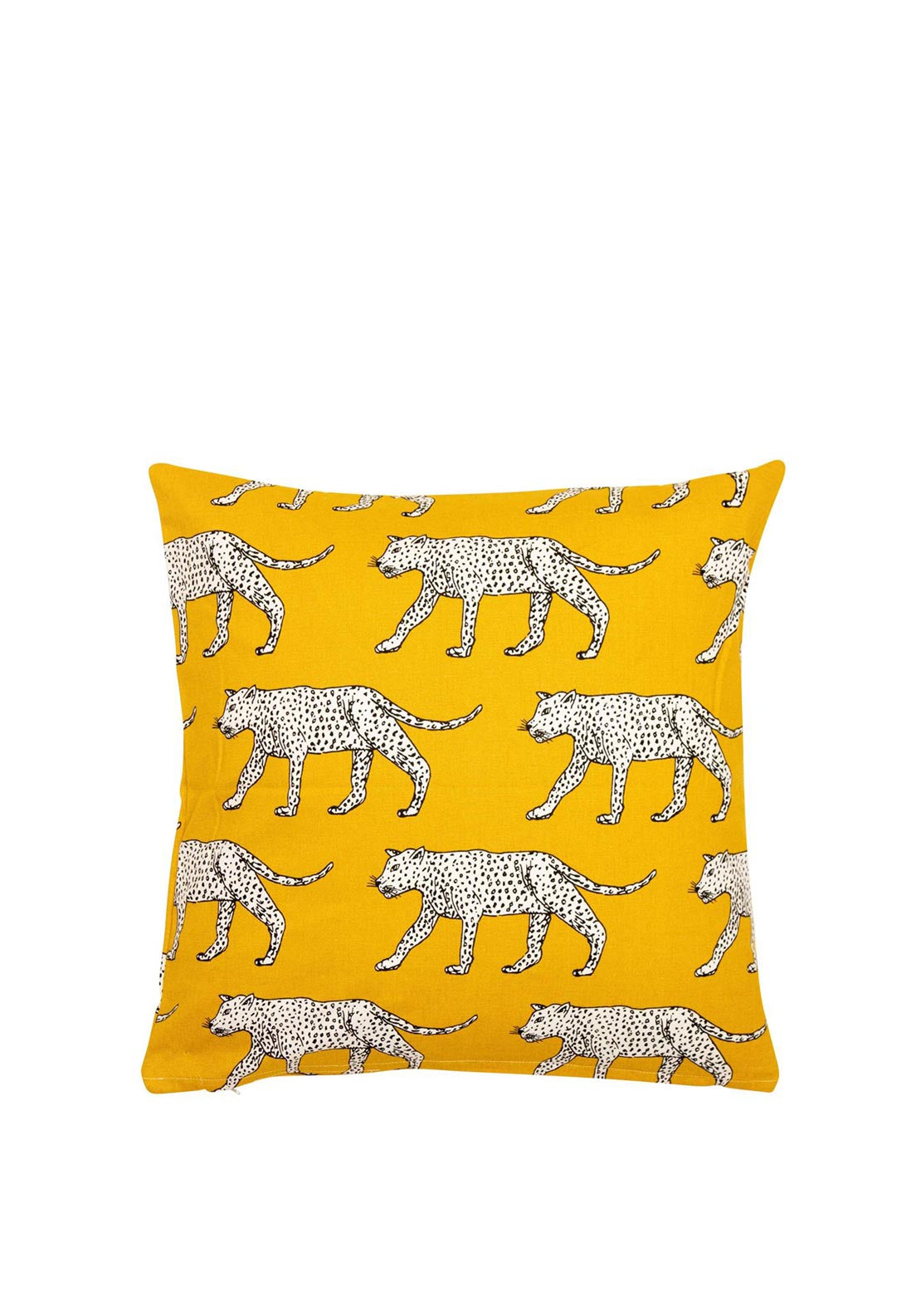 Malini Sabor Print Feather Filled Cushion, Mustard