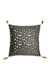 Malini Amur Metallic Leopard Print Cushion, Grey & Gold