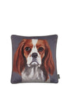 Malini Juniper Jewel Velvet King Charles Cushion, Grey