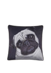Malini Juniper Lulu Velvet Pug Cushion, Grey