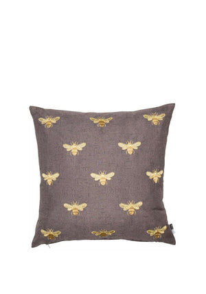 Malini Abeja Bumble Bee Filled Cushion, Grey