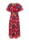 Seventy1 Floral & Dot Print Midi Dress, Red Multi