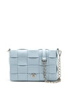 Marco Tozzi Lattice Woven Small Crossbody Bag, Light Blue