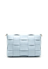 Marco Tozzi Lattice Woven Small Crossbody Bag, Light Blue