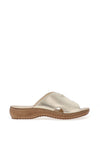 Marco Tozzi Leather Mule, Platinum