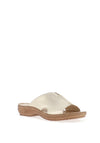 Marco Tozzi Leather Mule, Platinum