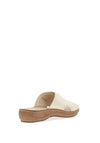Marco Tozzi Leather Mule, Platinum