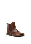 Marco Tozzi Leather Brogue Stitch Chelsea Boots, Tan